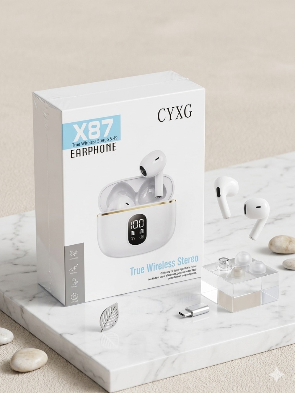 X87 True Wireless Earbuds - White